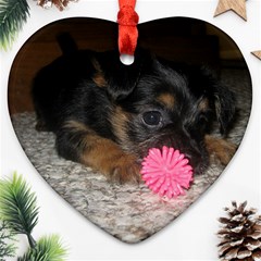 PUPPY WITH A CHEW TOY Ornament (Heart) 