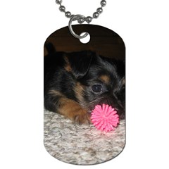 Puppy With A Chew Toy Dog Tag (one Side) by trendistuff