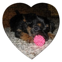 Puppy With A Chew Toy Jigsaw Puzzle (heart) by trendistuff