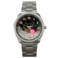 PUPPY WITH A CHEW TOY Sport Metal Watches