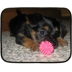 PUPPY WITH A CHEW TOY Double Sided Fleece Blanket (Mini) 