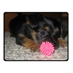 Puppy With A Chew Toy Fleece Blanket (small)