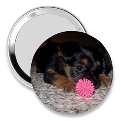 PUPPY WITH A CHEW TOY 3  Handbag Mirrors