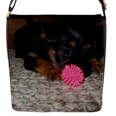 Puppy With A Chew Toy Flap Messenger Bag (s) by trendistuff