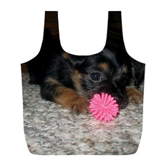 Puppy With A Chew Toy Full Print Recycle Bags (l)  by trendistuff