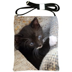 Pretty Blue-eyed Kitty Shoulder Sling Bags by trendistuff