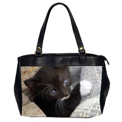 Pretty Blue-eyed Kitty Office Handbags (2 Sides)  by trendistuff