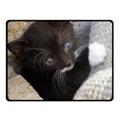 Pretty Blue-eyed Kitty Fleece Blanket (small)