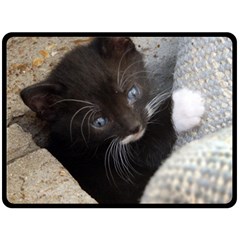 Pretty Blue-eyed Kitty Double Sided Fleece Blanket (large) 