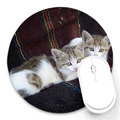 Kitty Twins Round Mousepads by trendistuff