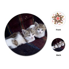 Kitty Twins Playing Cards (round) 