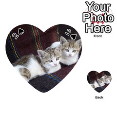 Kitty Twins Playing Cards 54 (heart)  by trendistuff