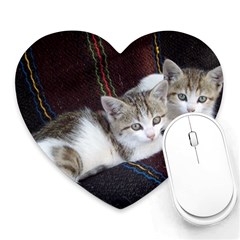 Kitty Twins Heart Mousepads by trendistuff