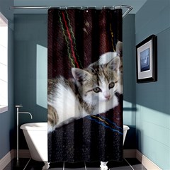 Kitty Twins Shower Curtain 36  X 72  (stall) 