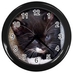 KITTY IN A CORNER Wall Clocks (Black) Front