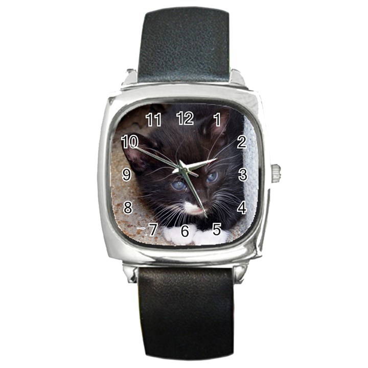 KITTY IN A CORNER Square Metal Watches