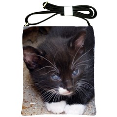 Kitty In A Corner Shoulder Sling Bags by trendistuff