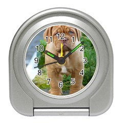 Cute Wrinkly Puppy Travel Alarm Clocks by trendistuff