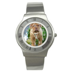 Cute Wrinkly Puppy Stainless Steel Watches by trendistuff