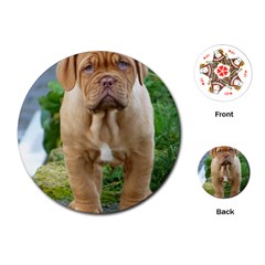 Cute Wrinkly Puppy Playing Cards (round)  by trendistuff