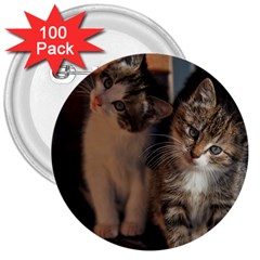 Cute Kitties 3  Buttons (100 Pack) 