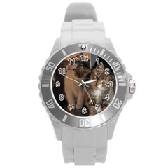 Cute Kitties Round Plastic Sport Watch (l) by trendistuff