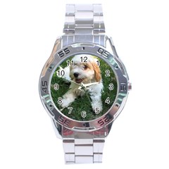 Cute Cavapoo Puppy Stainless Steel Men s Watch by trendistuff