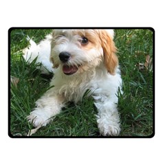 Cute Cavapoo Puppy Double Sided Fleece Blanket (small) 