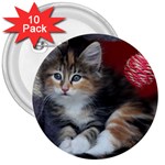 COMFY KITTY 3  Buttons (10 pack)  Front