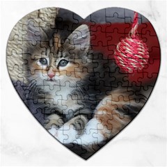 Comfy Kitty Jigsaw Puzzle (heart) by trendistuff