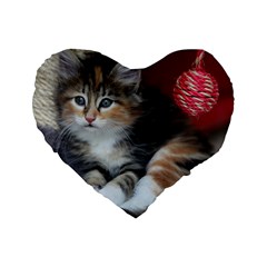 Comfy Kitty Standard 16  Premium Flano Heart Shape Cushions