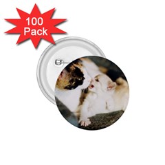 Calico Cat And White Kitty 1 75  Buttons (100 Pack)  by trendistuff