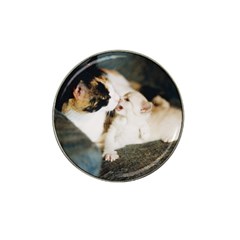 Calico Cat And White Kitty Hat Clip Ball Marker (4 Pack) by trendistuff