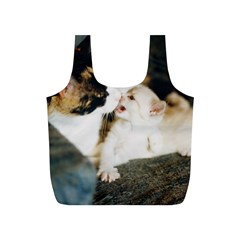 Calico Cat And White Kitty Full Print Recycle Bags (s) 