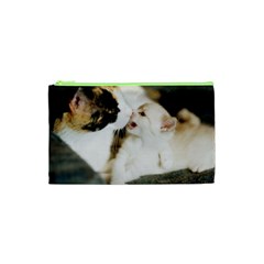 Calico Cat And White Kitty Cosmetic Bag (xs) by trendistuff