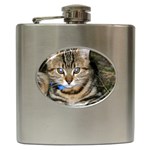 BLUE-EYED KITTY Hip Flask (6 oz) Front