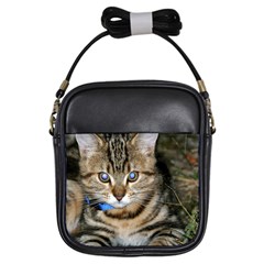 Blue-eyed Kitty Girls Sling Bags by trendistuff