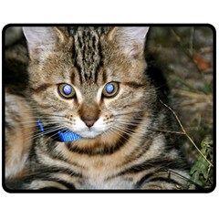 Blue-eyed Kitty Double Sided Fleece Blanket (medium) 