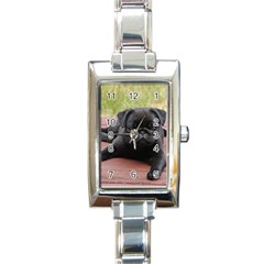 Alert Pug Puppy Rectangle Italian Charm Watches by trendistuff