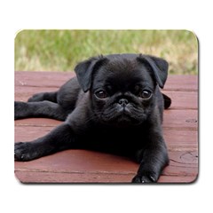 Alert Pug Puppy Large Mousepads by trendistuff