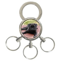 Alert Pug Puppy 3-ring Key Chains by trendistuff