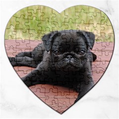 Alert Pug Puppy Jigsaw Puzzle (heart) by trendistuff