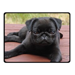 Alert Pug Puppy Fleece Blanket (small) by trendistuff