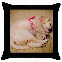 Adorable Sleeping Puppy Throw Pillow Cases (black) by trendistuff