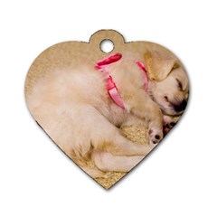 Adorable Sleeping Puppy Dog Tag Heart (two Sides) by trendistuff