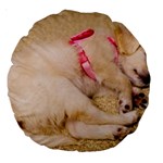 ADORABLE SLEEPING PUPPY Large 18  Premium Round Cushions Back