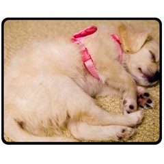 Adorable Sleeping Puppy Double Sided Fleece Blanket (medium) 