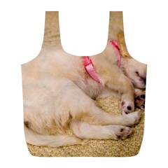 Adorable Sleeping Puppy Full Print Recycle Bags (l)  by trendistuff