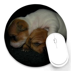 Adorable Baby Puppies Round Mousepads by trendistuff