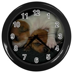 Adorable Baby Puppies Wall Clocks (black) by trendistuff